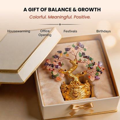 Multicolor Crystal Tree for Positive Energy & Good Luck Feng Shui Showpiece - plusvalueindia