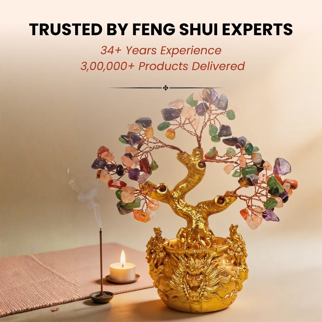Multicolor Crystal Tree for Positive Energy & Good Luck Feng Shui Showpiece - plusvalueindia