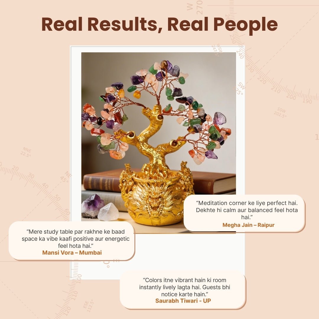 Multicolor Crystal Tree for Positive Energy & Good Luck Feng Shui Showpiece - plusvalueindia