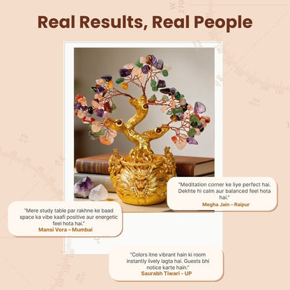 Multicolor Crystal Tree for Positive Energy & Good Luck Feng Shui Showpiece - plusvalueindia