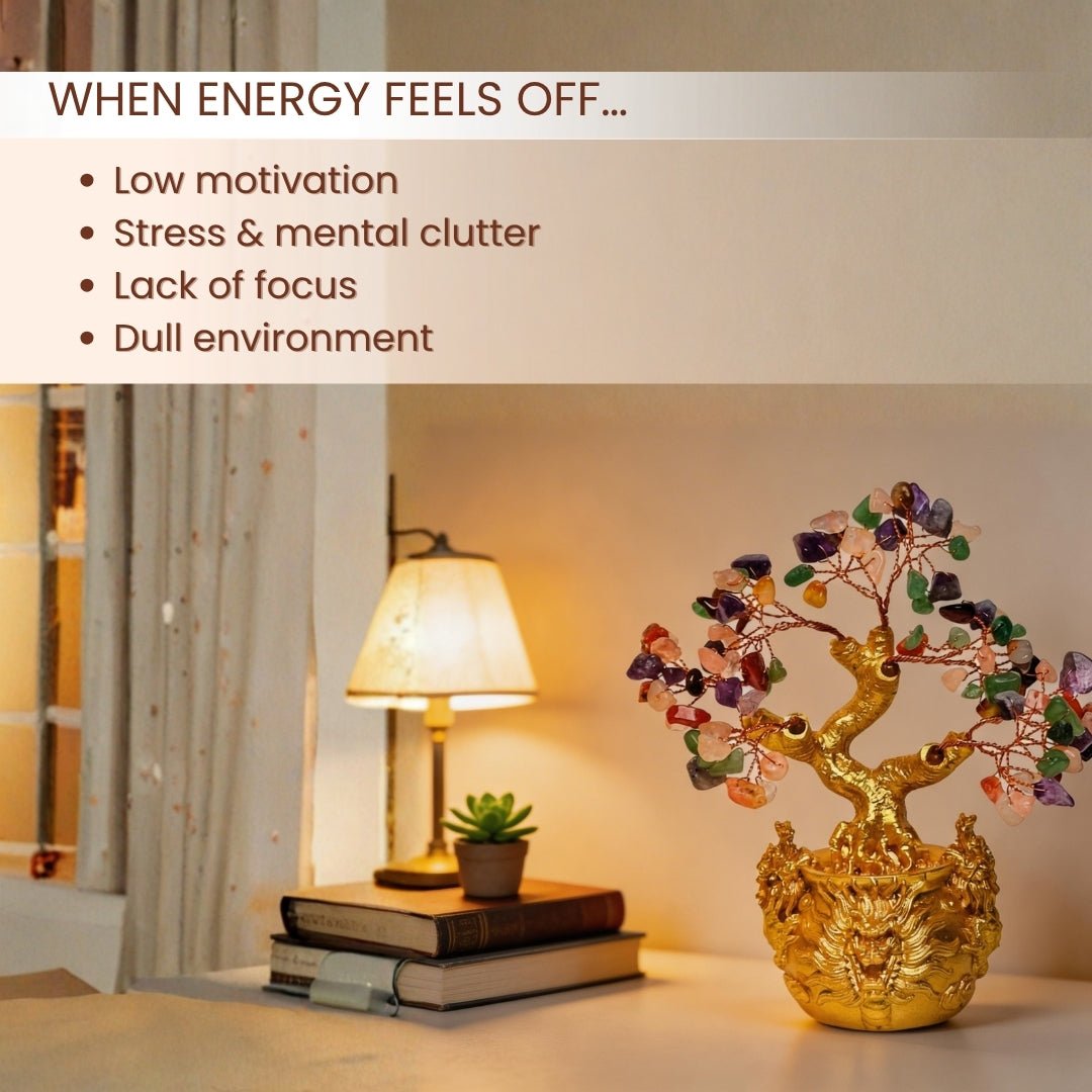 Multicolor Crystal Tree for Positive Energy & Good Luck Feng Shui Showpiece - plusvalueindia