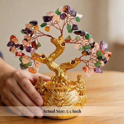 Multicolor Crystal Tree for Positive Energy & Good Luck Feng Shui Showpiece - plusvalueindia