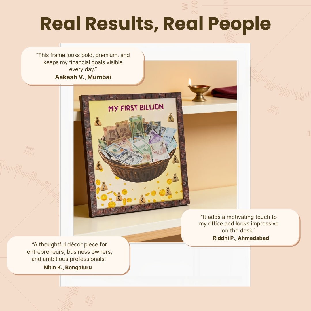 My First Billion Feng Shui, Vastu Money Frame, Painting - plusvalueindia
