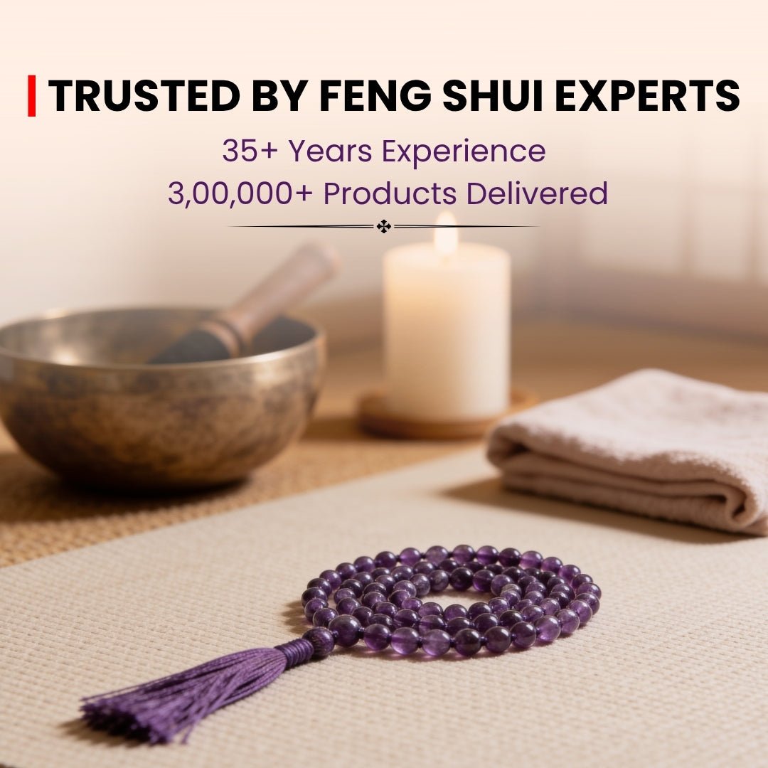 Purple Amethyst Necklace Japa Mala 108 + 1 Bead (Knotted) - plusvalueindia