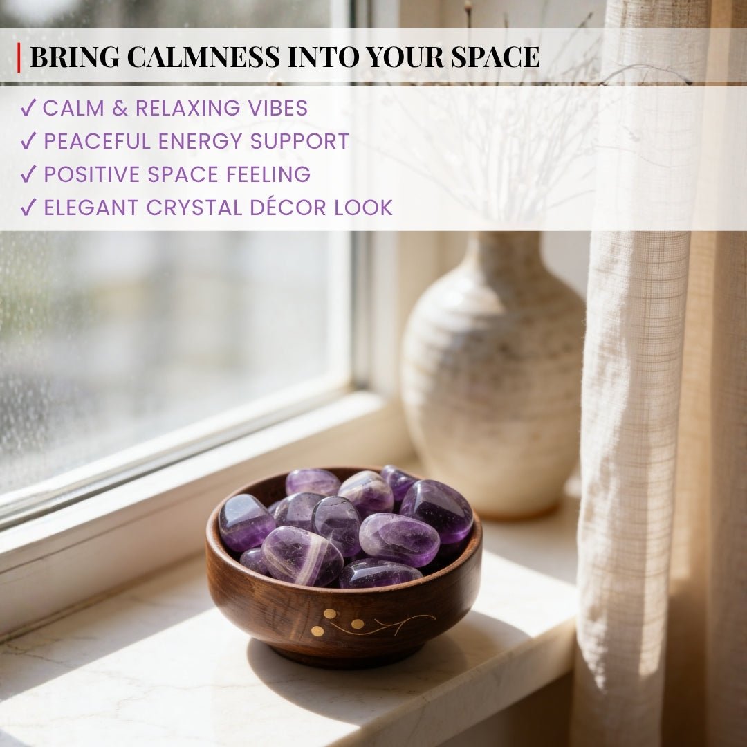 Amethyst Tumbled Stone Pebbles for Students Education, Studies, Memory, Concentration, Meditation - plusvalueindia