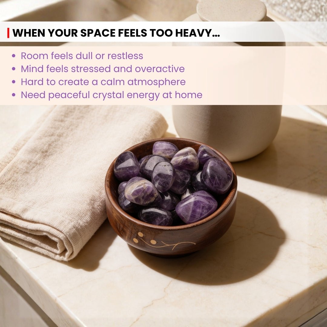 Amethyst Tumbled Stone Pebbles for Students Education, Studies, Memory, Concentration, Meditation - plusvalueindia