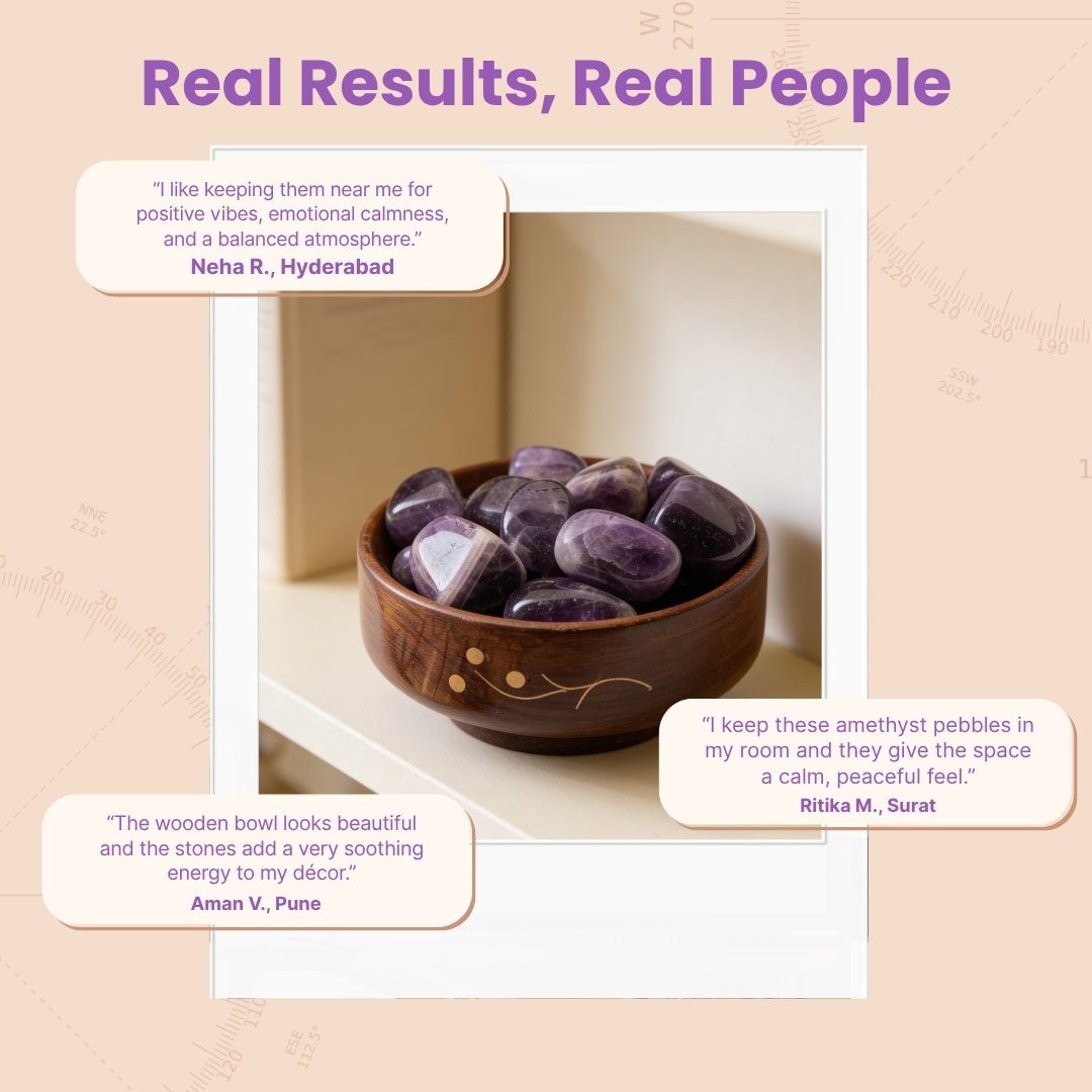 Amethyst Tumbled Stone Pebbles for Students Education, Studies, Memory, Concentration, Meditation - plusvalueindia