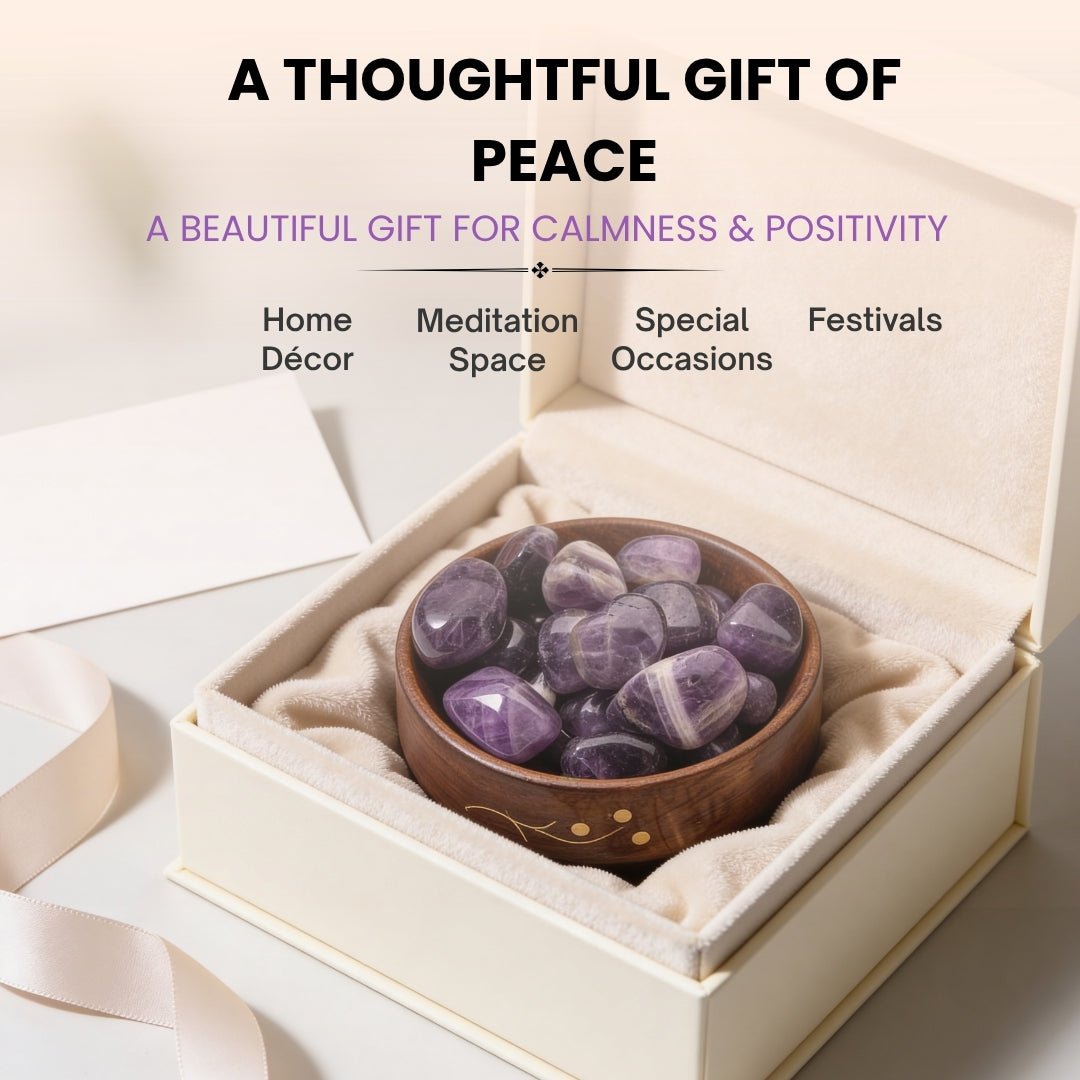 Amethyst Tumbled Stone Pebbles for Students Education, Studies, Memory, Concentration, Meditation - plusvalueindia