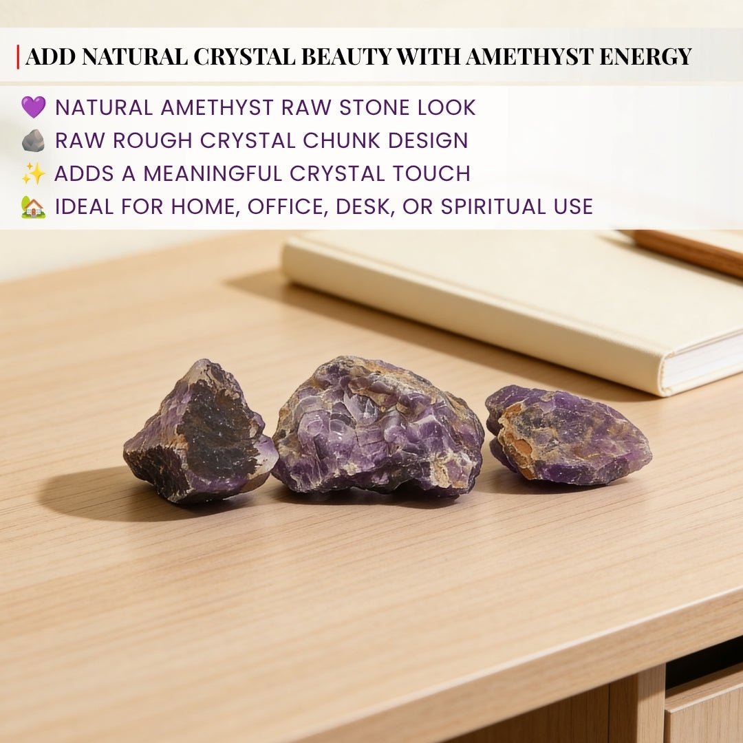 Natural Amethyst Rock Stone Chunks Geode Clears Geopathic Stress [Students Education, Studies, Meditation] - plusvalueindia