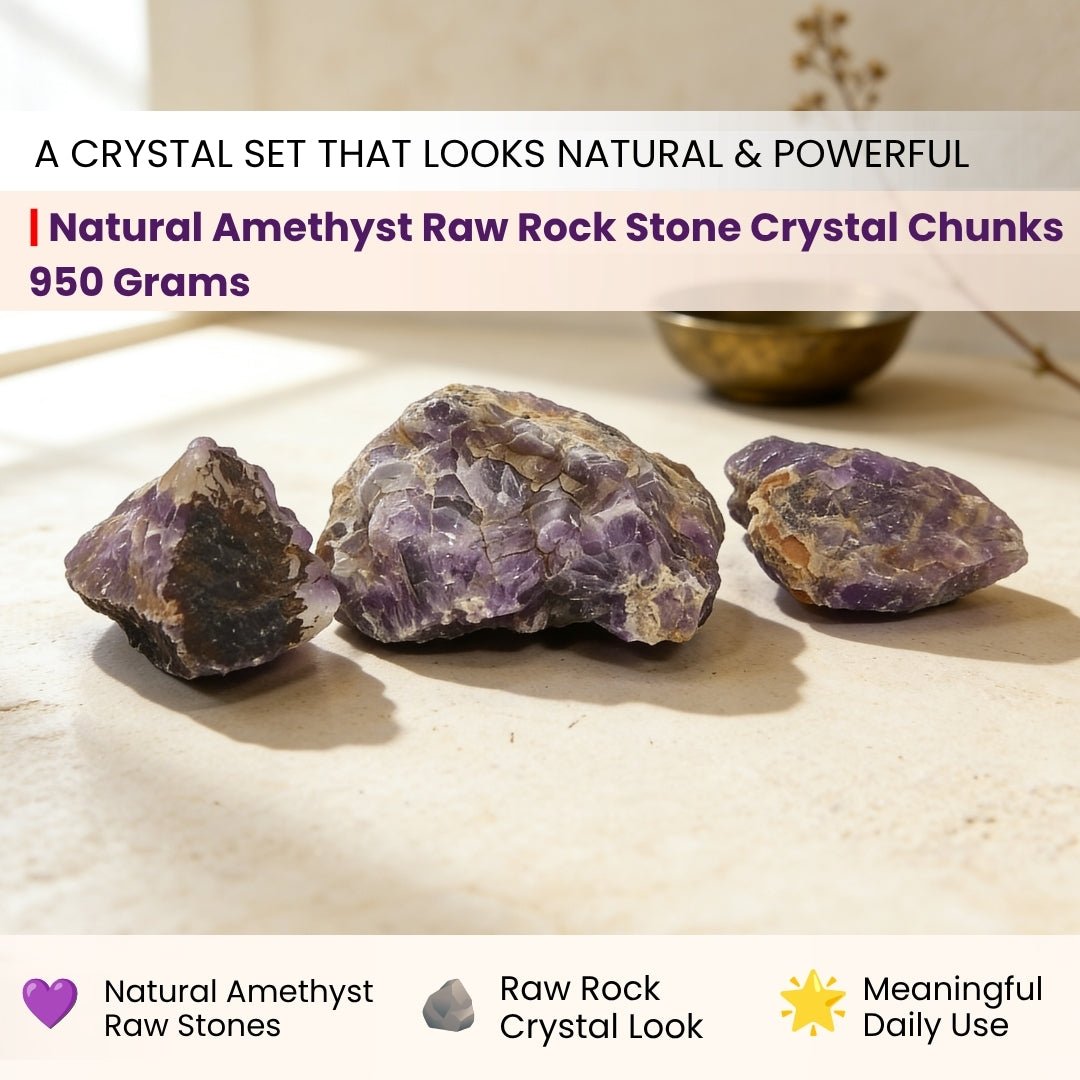 Natural Amethyst Rock Stone Chunks Geode Clears Geopathic Stress [Students Education, Studies, Meditation] - plusvalueindia
