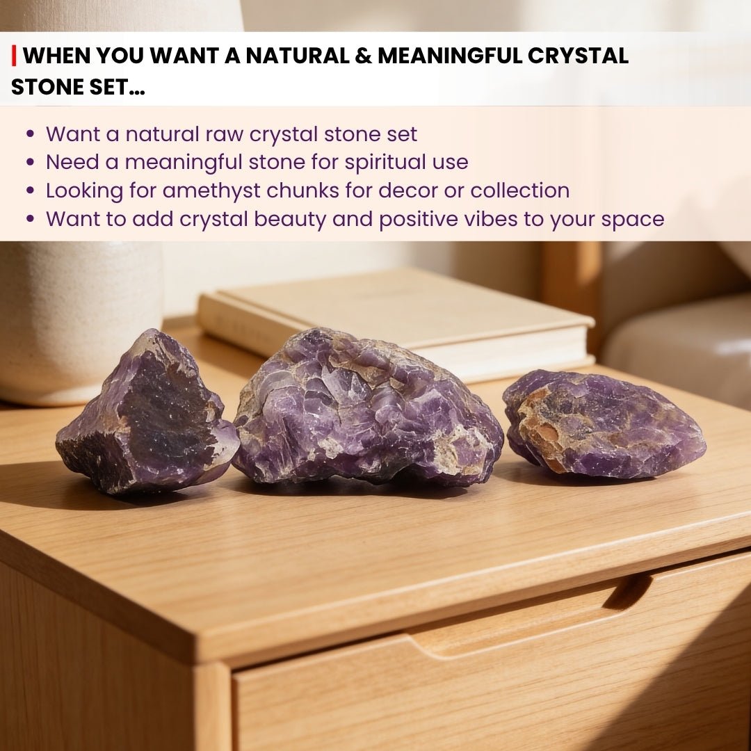 Natural Amethyst Rock Stone Chunks Geode Clears Geopathic Stress [Students Education, Studies, Meditation] - plusvalueindia