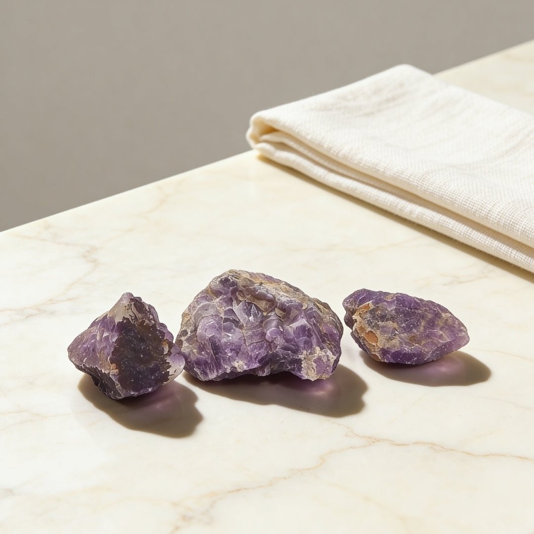 Natural Amethyst Rock Stone Chunks Geode Clears Geopathic Stress [Students Education, Studies, Meditation] - plusvalueindia