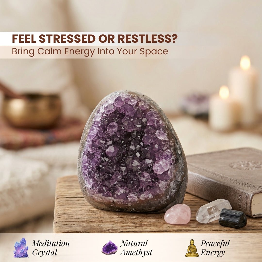 Natural Amethyst Rock Cluster Clears Geopathic Stress & Helps Improve Student Academic Performance & Results - plusvalueindia