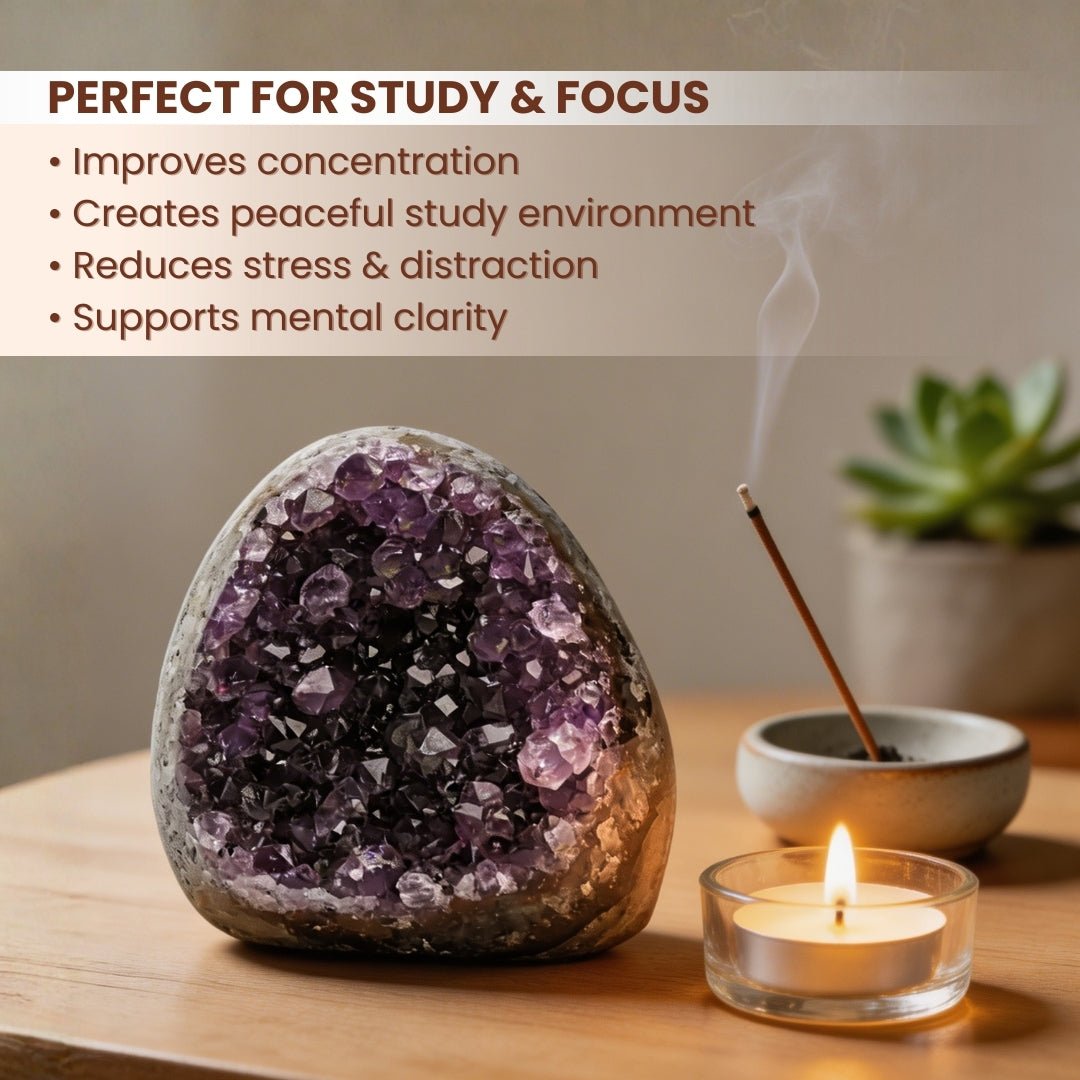 Natural Amethyst Rock Cluster Clears Geopathic Stress & Helps Improve Student Academic Performance & Results - plusvalueindia