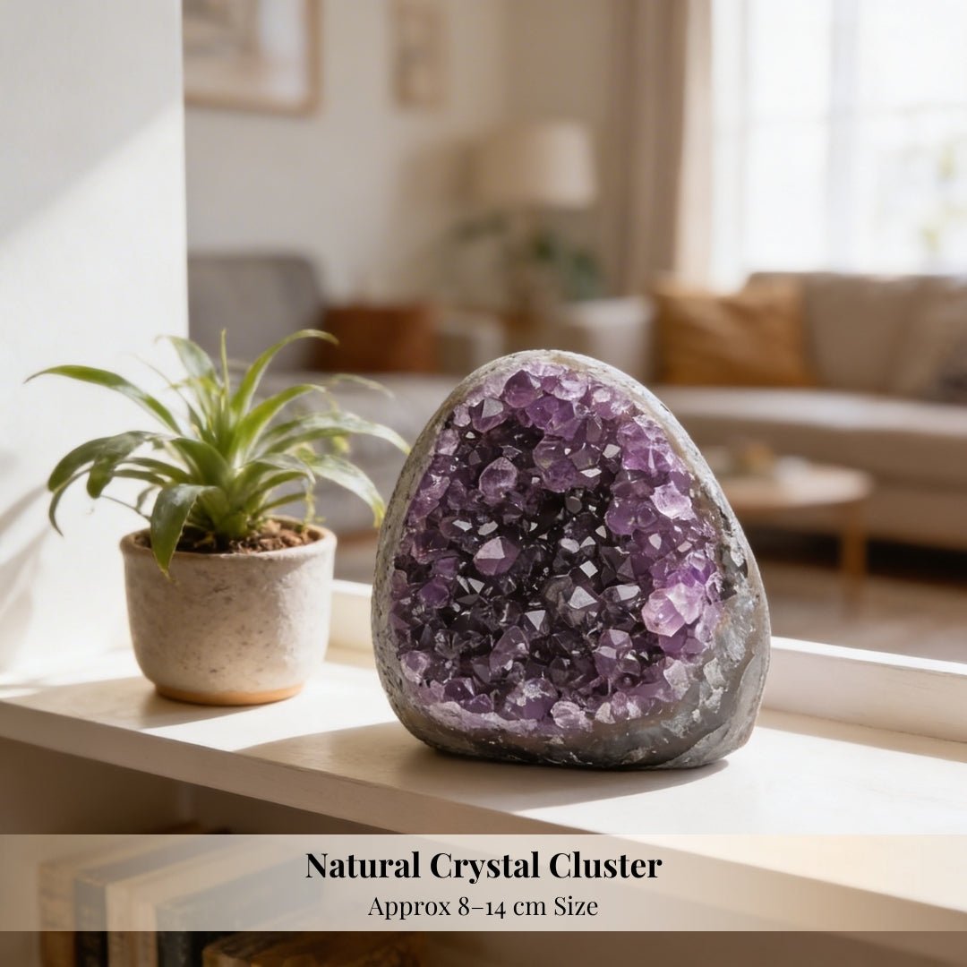Natural Amethyst Rock Cluster Clears Geopathic Stress & Helps Improve Student Academic Performance & Results - plusvalueindia
