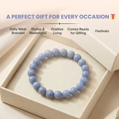 Natural Angelite Bracelet - plusvalueindia