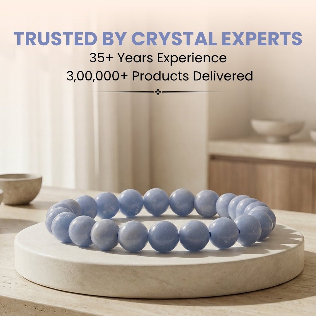 Natural Angelite Bracelet - plusvalueindia