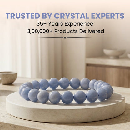 Natural Angelite Bracelet - plusvalueindia