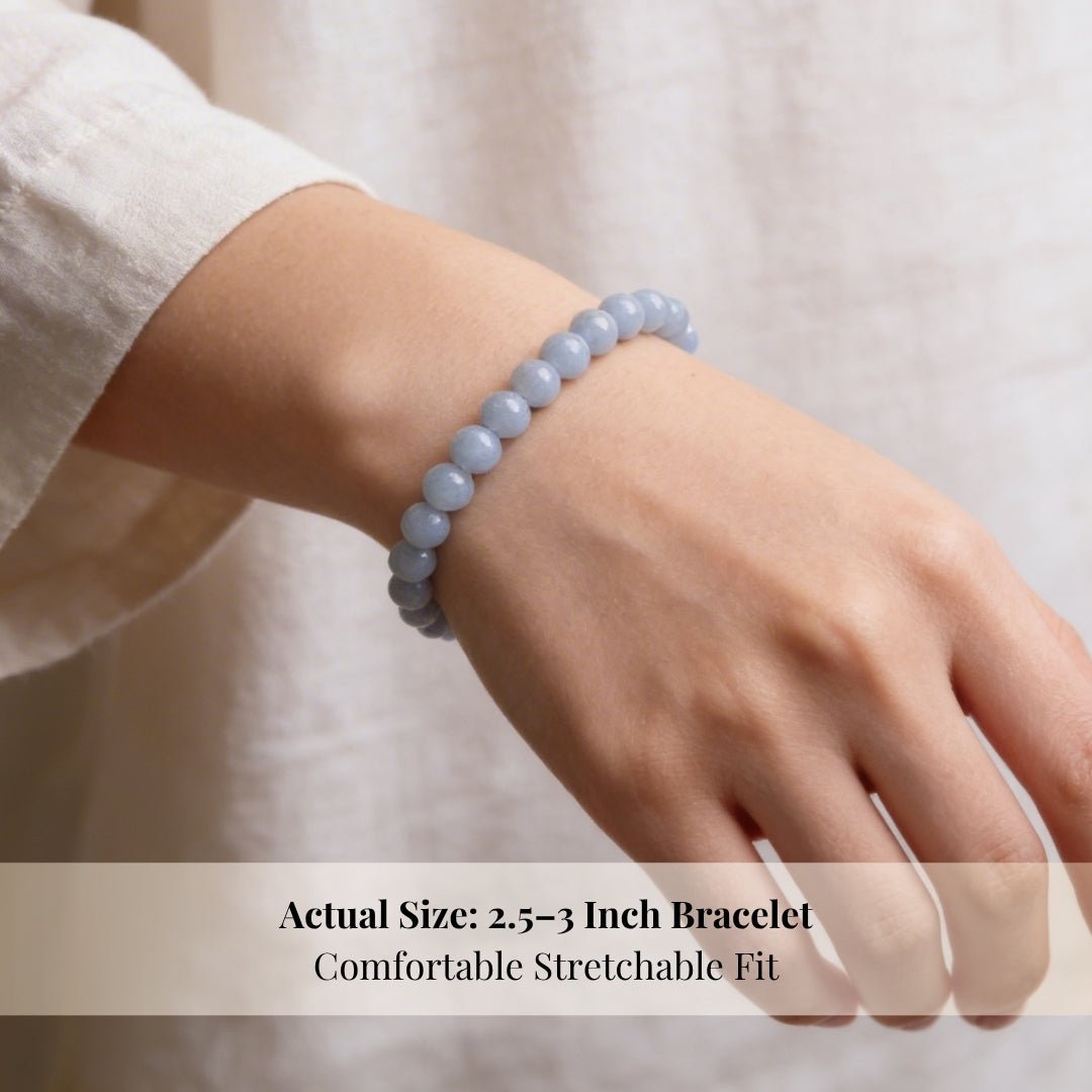 Natural Angelite Bracelet - plusvalueindia