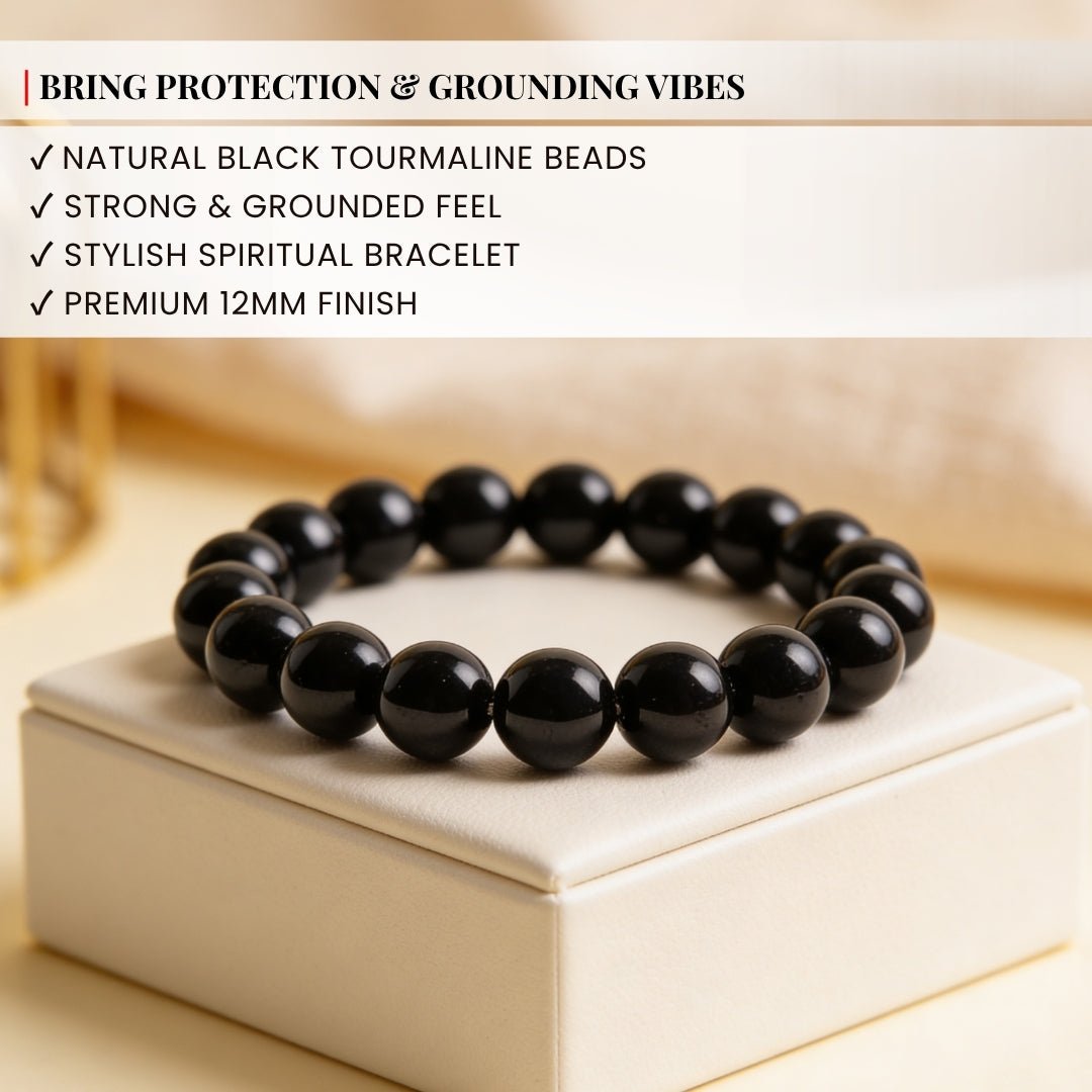 Black Tourmaline Bracelet Strong Protection - plusvalueindia