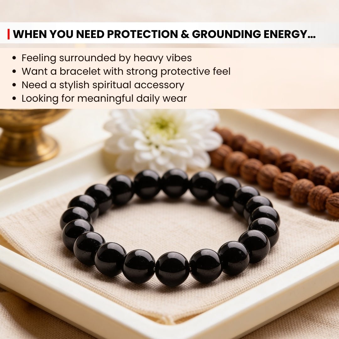 Black Tourmaline Bracelet Strong Protection - plusvalueindia