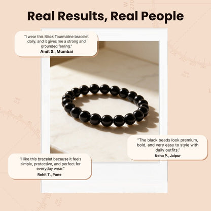 Black Tourmaline Bracelet Strong Protection - plusvalueindia
