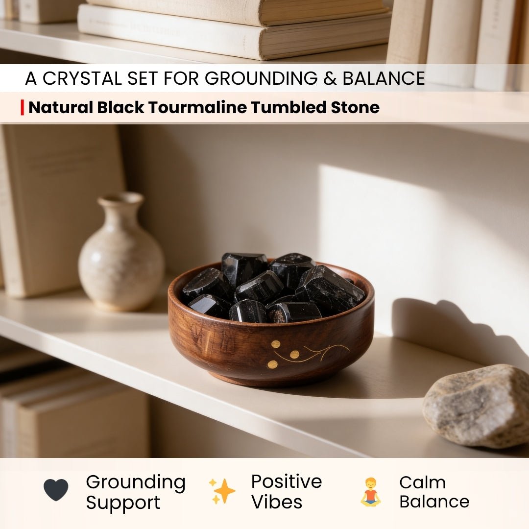 Black Tourmaline Tumbled Stone Pebbles - plusvalueindia