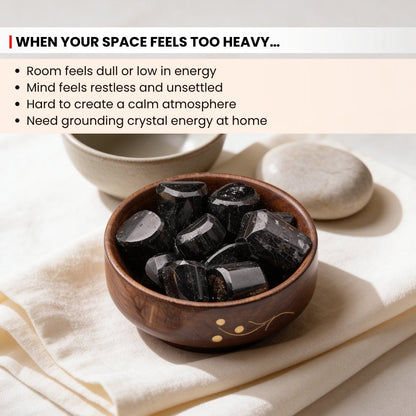 Black Tourmaline Tumbled Stone Pebbles - plusvalueindia
