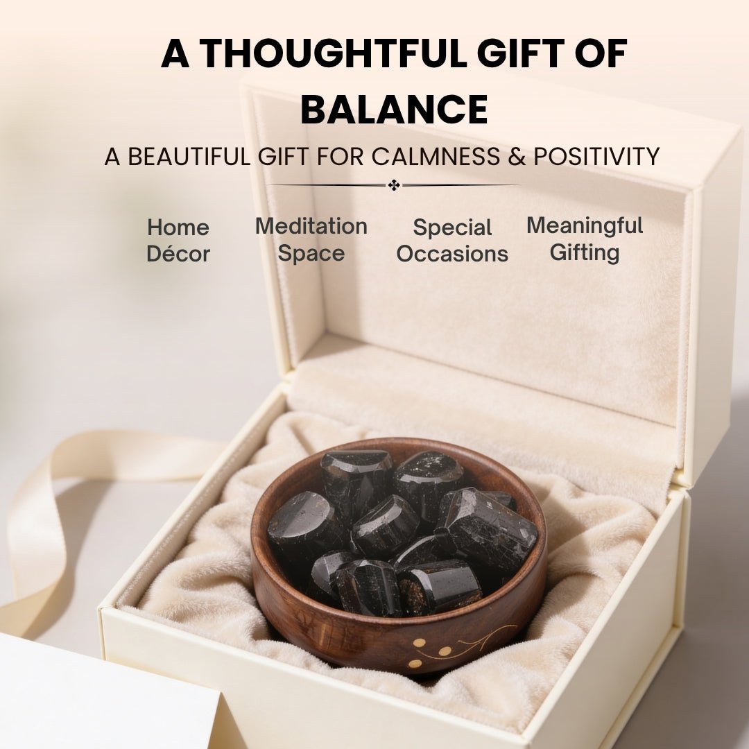 Black Tourmaline Tumbled Stone Pebbles - plusvalueindia