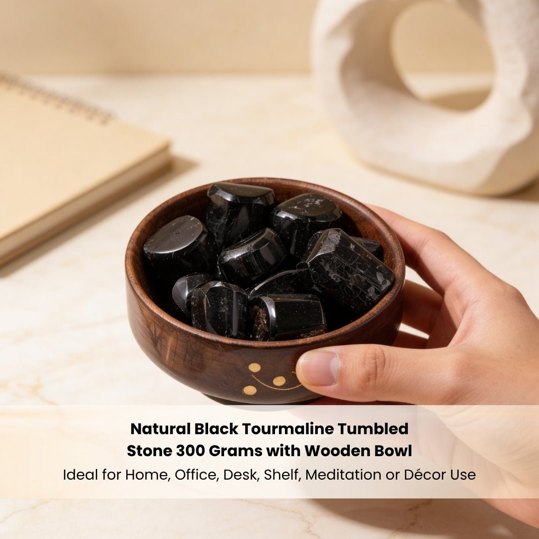 Black Tourmaline Tumbled Stone Pebbles - plusvalueindia