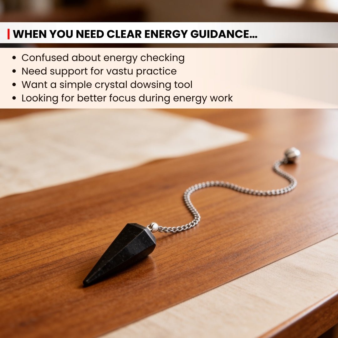 Black Tourmaline V Shape Dowsing Pendulum With Free 4 Dowsing Charts & Jute Bag - plusvalueindia