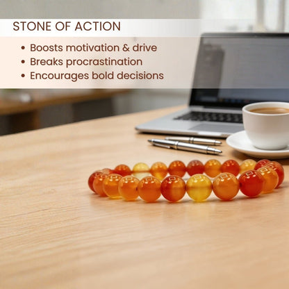 Natural Carnelian Bracelet For Men & Women - plusvalueindia