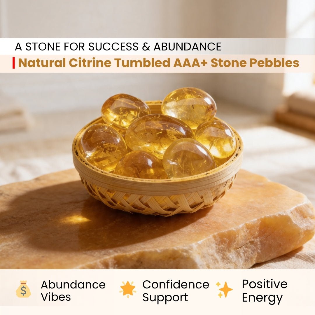 Natural Citrine Tumbled AAA+ Stone Pebbles - plusvalueindia