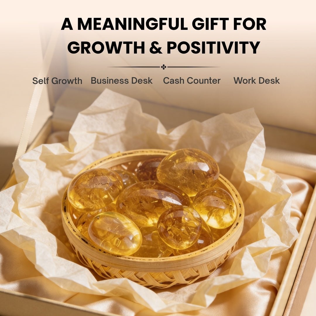 Natural Citrine Tumbled AAA+ Stone Pebbles - plusvalueindia