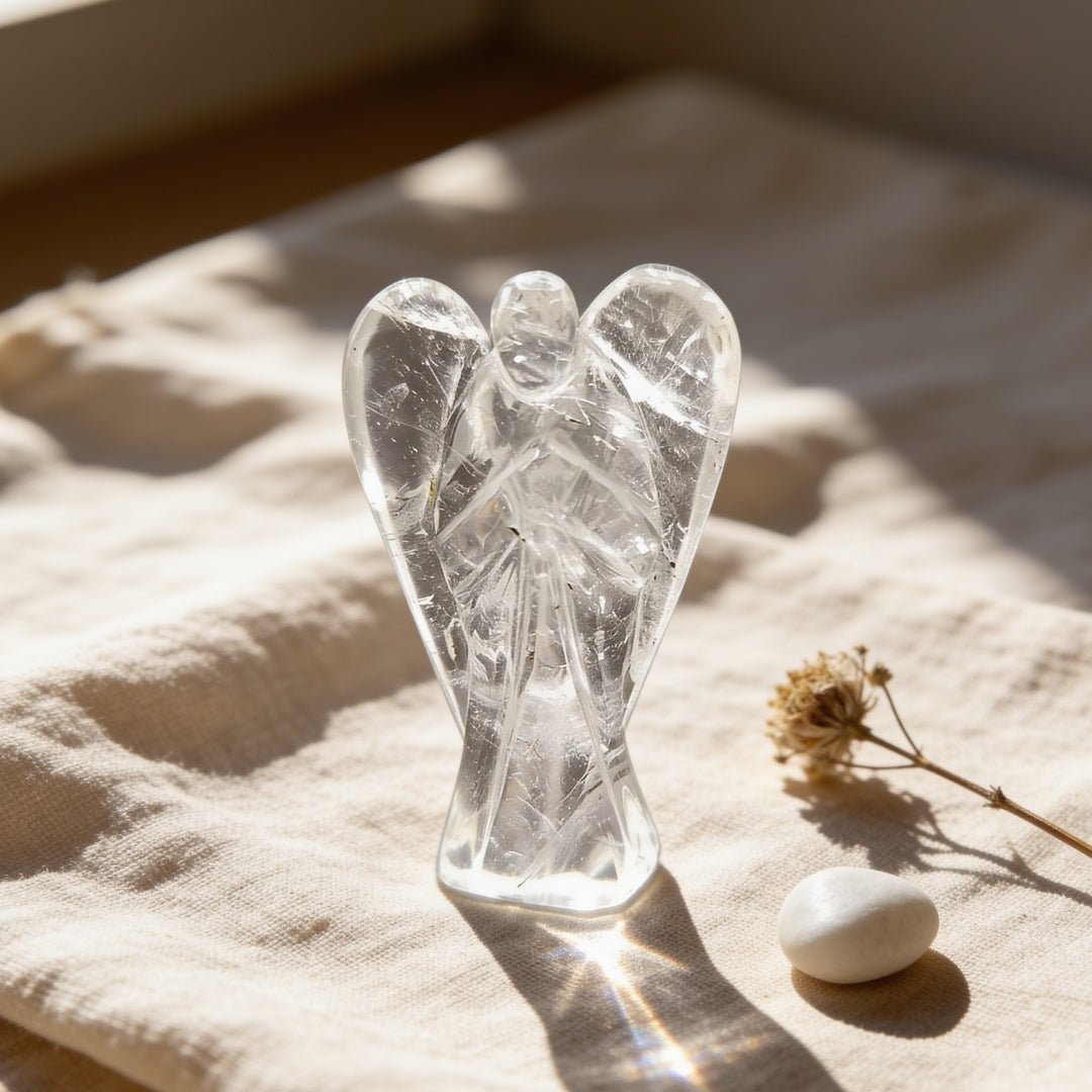 Natural Clear Quartz Crystal Angel For Success and Prosperity - plusvalueindia
