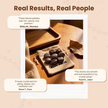 Garnet Tumbled Stone Pebbles - Energizing & Regenerating Stone - plusvalueindia