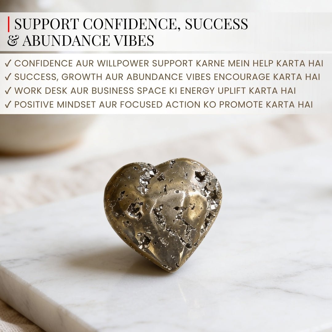 Natural Golden Peru Pyrite Heart Attracting Money & Wealth & Business Luck - plusvalueindia