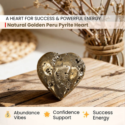 Natural Golden Peru Pyrite Heart Attracting Money & Wealth & Business Luck - plusvalueindia