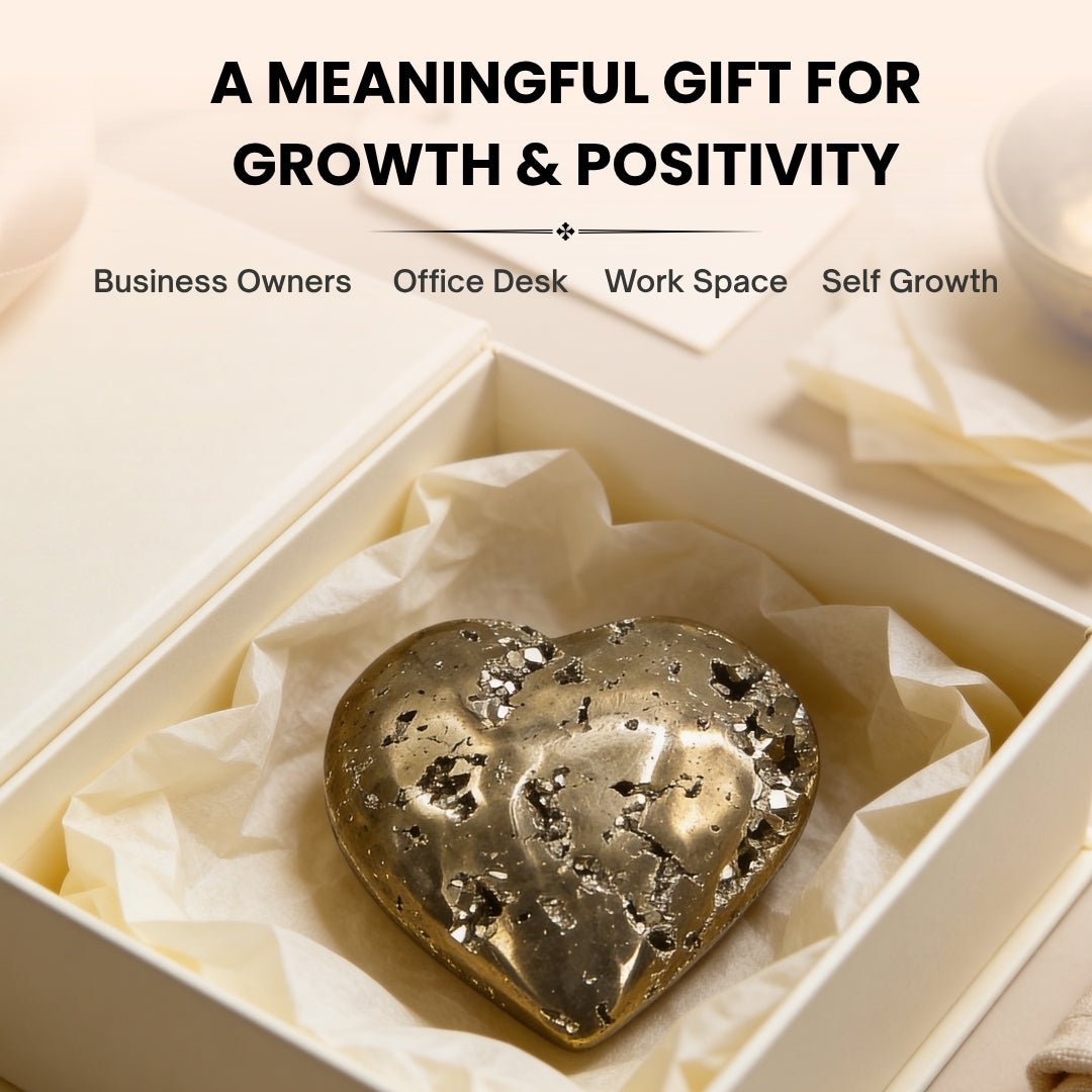 Natural Golden Peru Pyrite Heart Attracting Money & Wealth & Business Luck - plusvalueindia