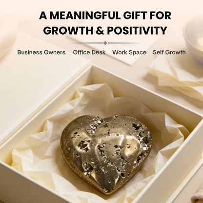Natural Golden Peru Pyrite Heart Attracting Money & Wealth & Business Luck - plusvalueindia