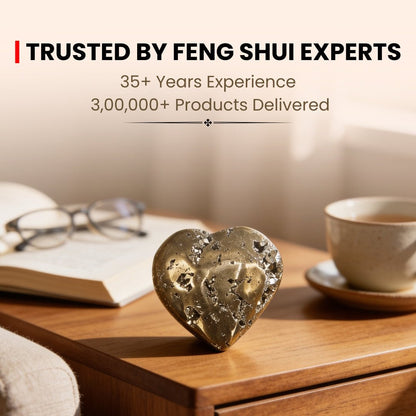 Natural Golden Peru Pyrite Heart Attracting Money & Wealth & Business Luck - plusvalueindia
