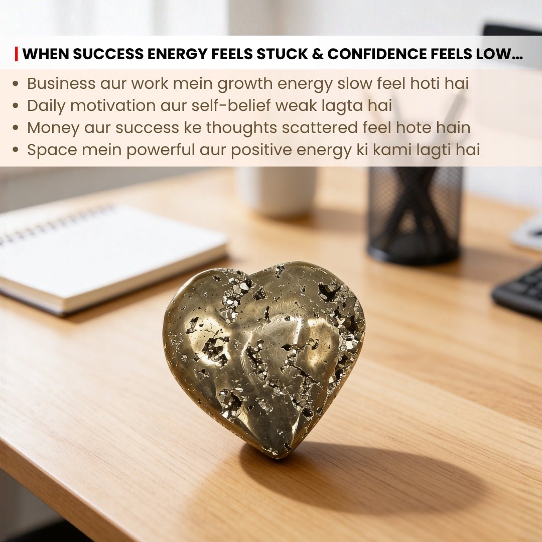 Natural Golden Peru Pyrite Heart Attracting Money & Wealth & Business Luck - plusvalueindia