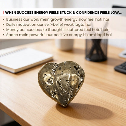Natural Golden Peru Pyrite Heart Attracting Money & Wealth & Business Luck - plusvalueindia