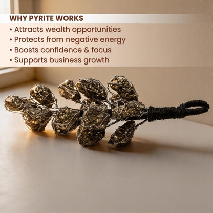 Natural Golden Pyrite Raw Stone Hanging from Peru for career growth & success