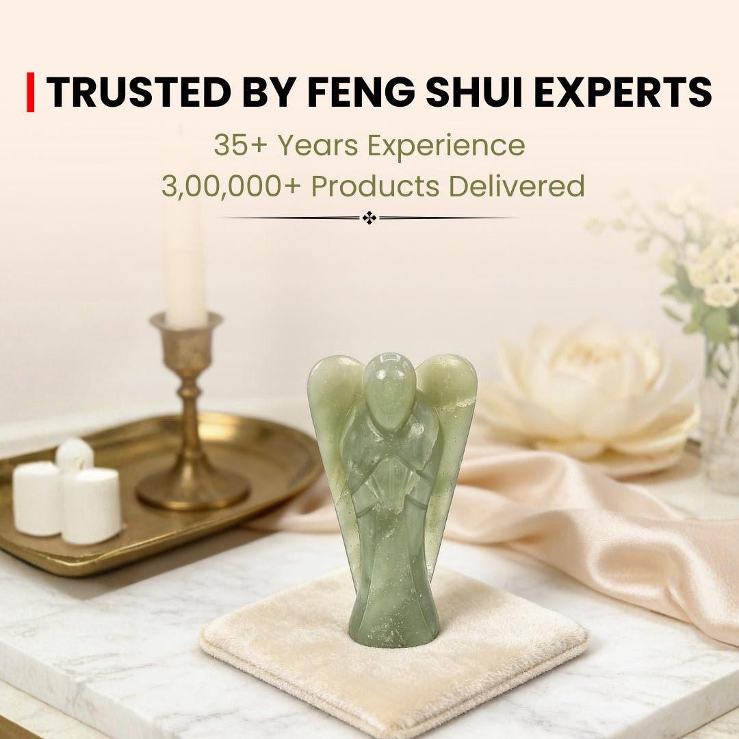 Green Aventurine Angel- Big - A Stone of Good Luck - Vastu Feng Shui Reiki Healing Crystal Aura Chakra - plusvalueindia