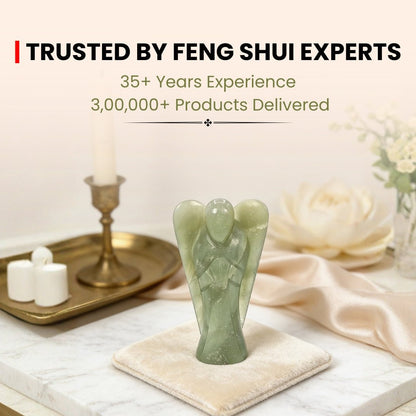 Green Aventurine Angel- Big - A Stone of Good Luck - Vastu Feng Shui Reiki Healing Crystal Aura Chakra - plusvalueindia