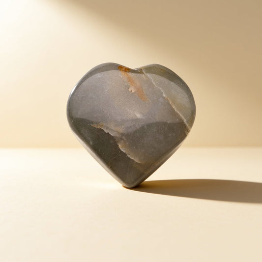 Hand-carved natural Green Aventurine polished heart-shaped pocket stone