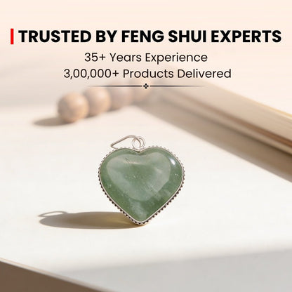 Green Aventurine Heart Shape Pendant for Men, Women, Boys, Girls [Good Health + Wealth] - plusvalueindia
