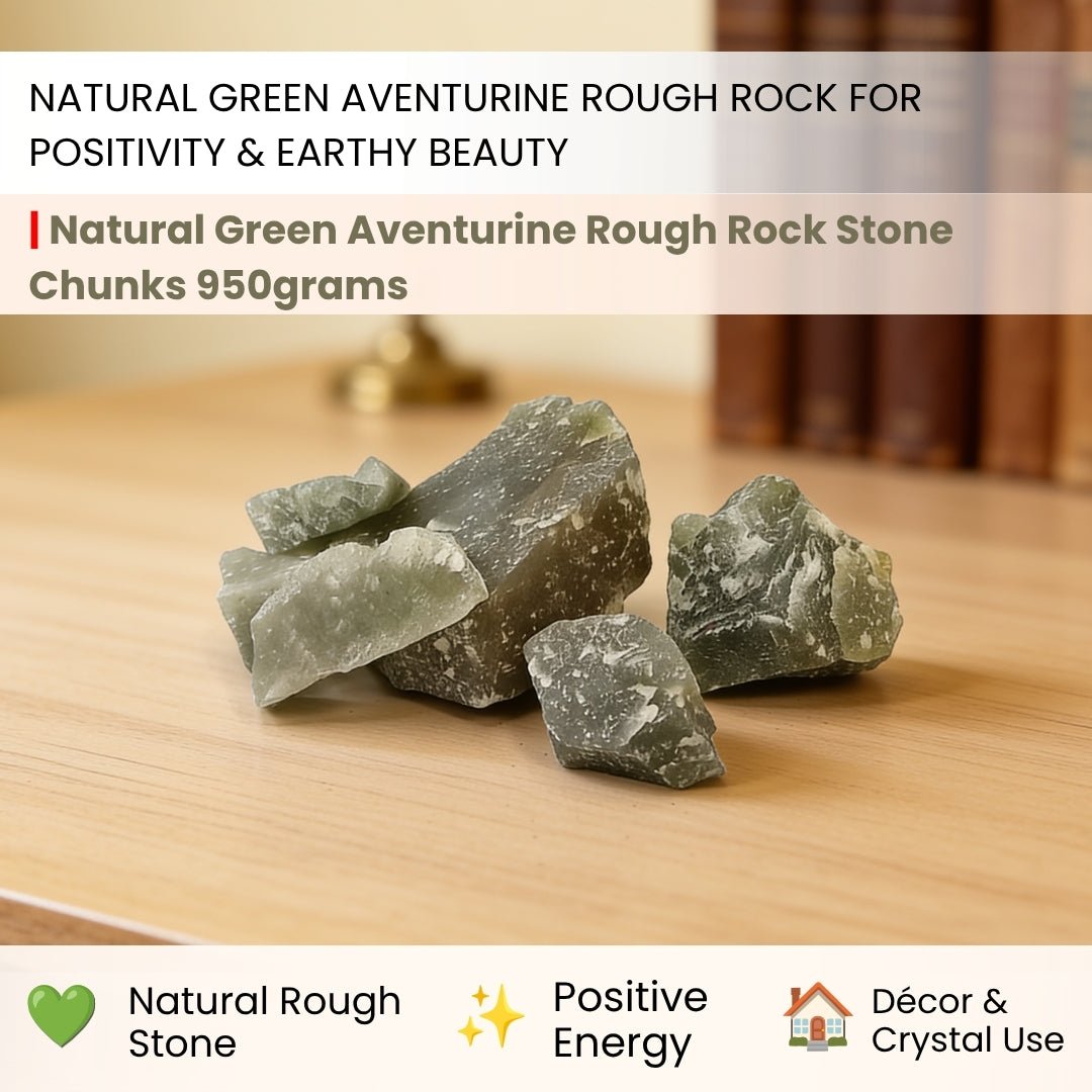 Natural Green Aventurine Rough Rock Stone Chunks 950grams [Health + Wealth] - plusvalueindia
