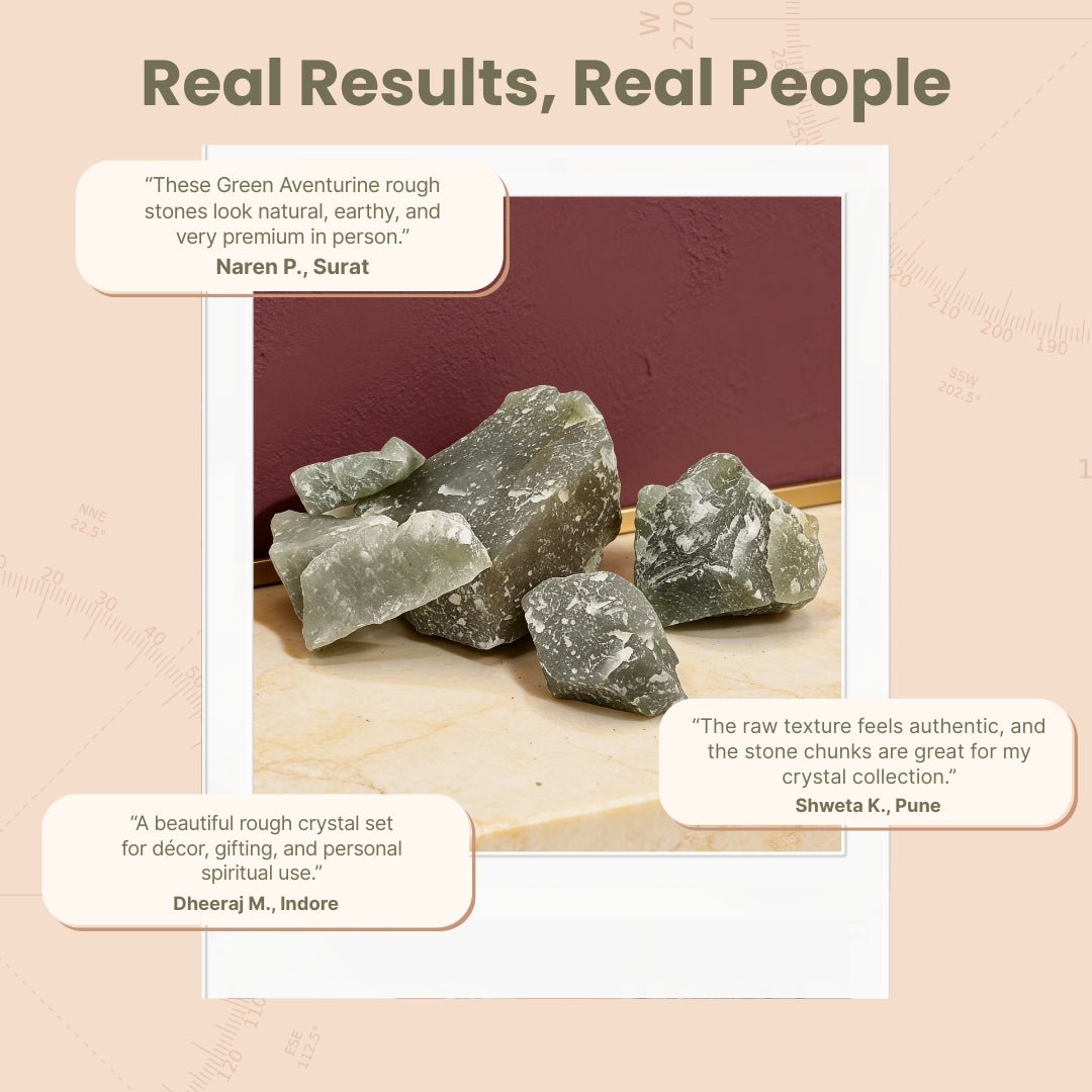 Natural Green Aventurine Rough Rock Stone Chunks 950grams [Health + Wealth] - plusvalueindia